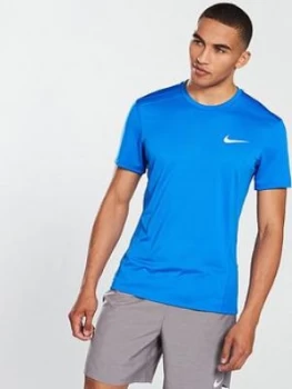 Image of Nike Running Cool Miler T Shirt Blue Size S Men