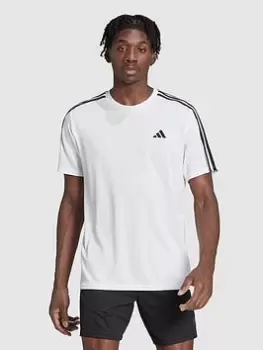 Image of adidas Performance Train Essentials 3-stripes Training T-Shirt, White, Size S, Men