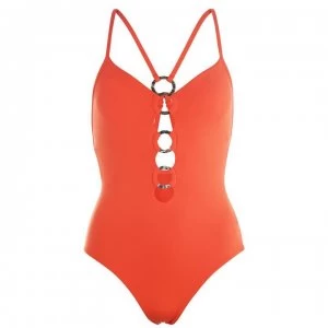 Image of Seafolly Ring Maillot Swimsuit - TANGELO