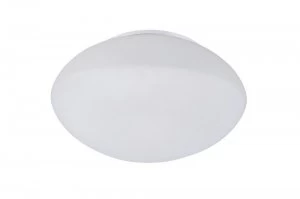 Image of Flush Ceiling, Wall 1 Light E27, Polished Chrome, Frosted White Glass