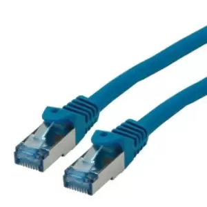 Image of Roline Shielded Cat6a Cable Assembly 1m, LSZH, Blue, Male RJ45
