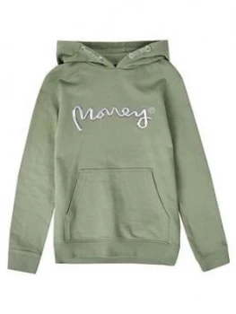 Image of Money Boys Chrome Ape Overhead Hoodie - Green, Size 8-9 Years