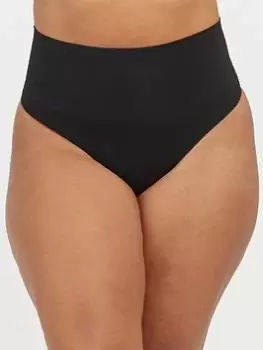 Image of Spanx Ecocare Everyday Thong - Black, Very Black, Size S, Women