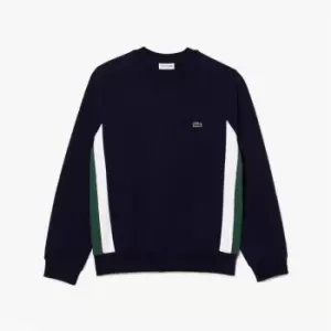 Image of Lacoste Brused Fleece Colourblock Sweater - Blue