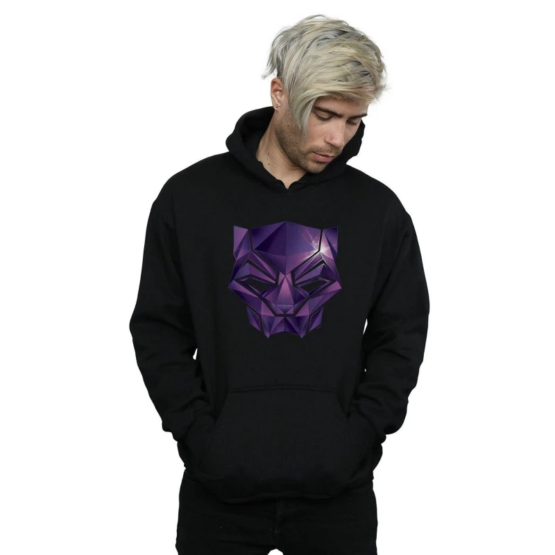 Image of Marvel Marvel Men Avengers Infinity War Black Panther Geometric Hoodie Size: Small Black S Male 5057981644391