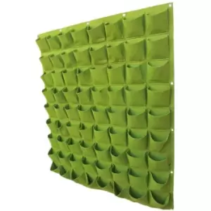 Image of 72 Pocket Planting Bag Hanging Wall Vertical Planter Hanging Flower Herb Garden - Green