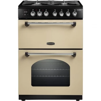 Image of Rangemaster Classic 60 CLA60DFFCR/C Dual Fuel Cooker - Cream / Chrome - A/A Rated