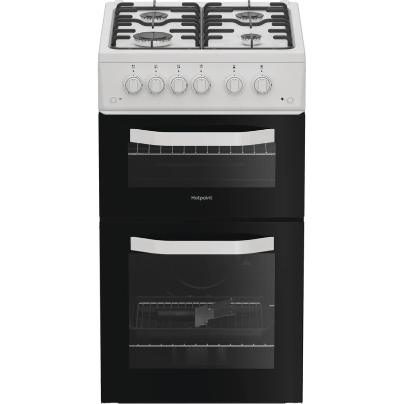 Image of Hotpoint HTG5GCW Freestanding Gas Twin Cooker with Separate Grill White