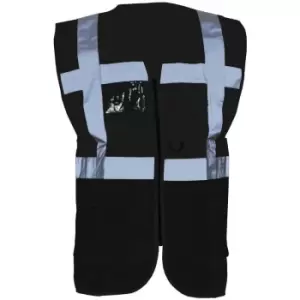 Image of Yoko Hi-Vis Premium Executive/Manager Waistcoat / Jacket (L) (Black) - Black