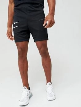 Image of Nike Sportswear Swoosh Shorts - Black/White, Size S, Men