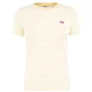 Image of Levis Short Sleeve Striped T Shirt - Yellow