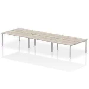 Image of Impulse Bench B2B 6 Person 1600 Silver Frame Office Bench Desk Grey