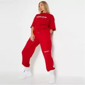 Image of I Saw It First Reclaim Sustainable Staples Embroidered Half Zip Sweatshirt - Red