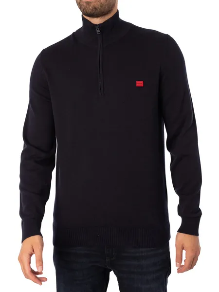 Image of HUGO San Quintus Zip Knit Navy L