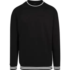 Image of Build Your Brand Mens College Crew Neck Sweat (3XL) (Black/White)