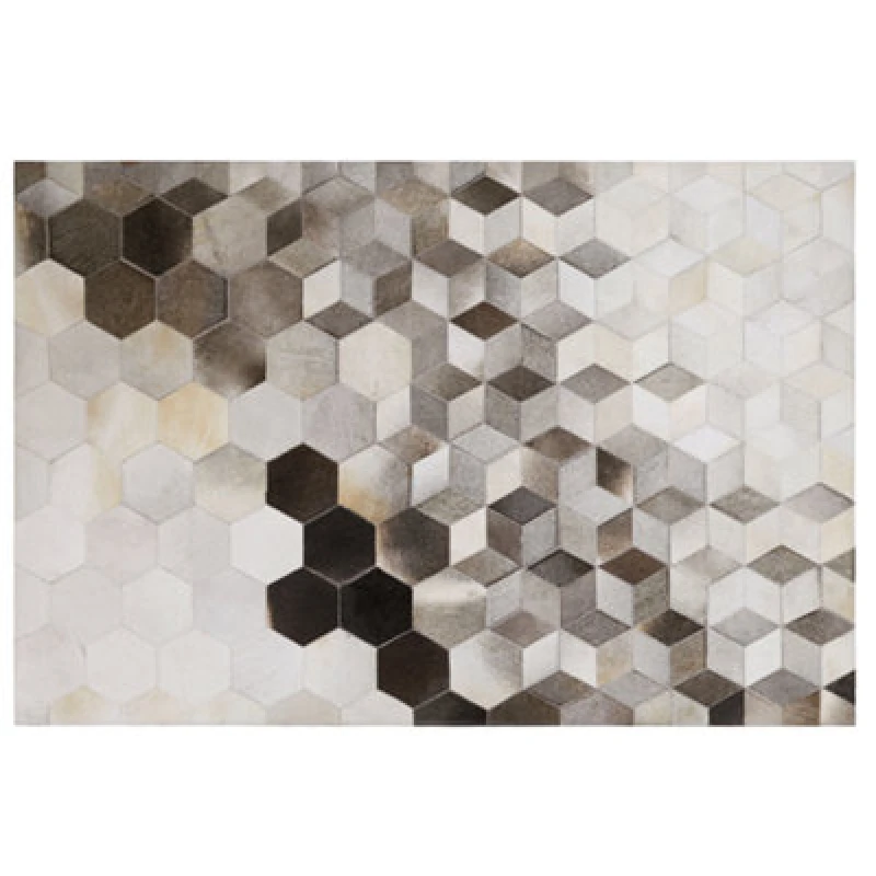 Image of Beliani Rug Sason Beige 160 X 230 Cm Leather