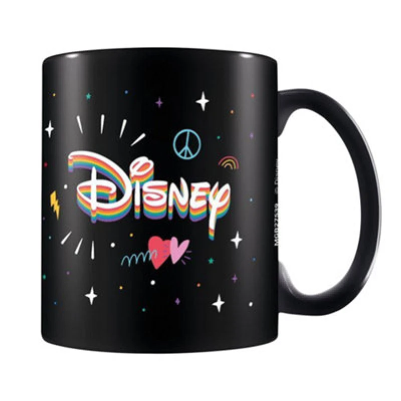 Image of Disney Rainbow Logo Mug Black unisex
