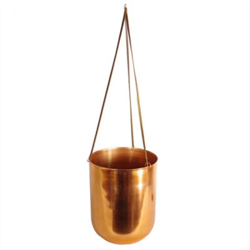 Image of Leaf Leaf Copper Hanging Planter 18 x 22cm Copper