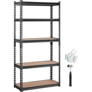 Image of VEVOR Storage Shelving Unit, 5-Tier Adjustable, 2000 lbs Capacity, Heavy Duty Garage Shelves Metal Organizer Utility Rack, Black, 30" L x 12" W x 60"