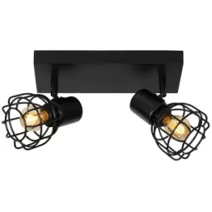 Image of Lucide FILOX - Twin Ceiling Spotlight - 2xE27 - Black