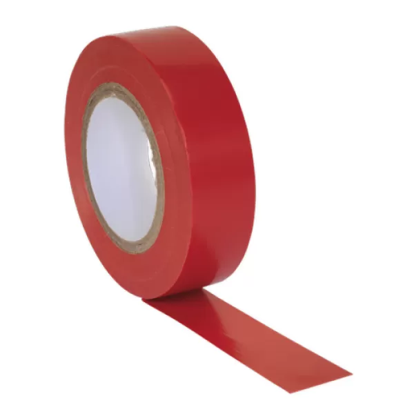 Image of Genuine SEALEY ITRED10 PVC Insulating Tape 19mm x 20mtr Red Pack of 10