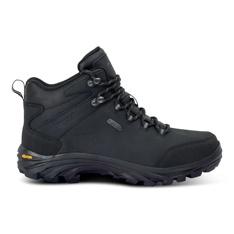 Image of Regatta Regatta Men Burrell Leather Boots in Jet Black Size: 8 Jet Black 8 Male 5063516186564