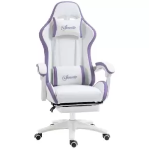 Image of Vinsetto Racing Gaming Chair, Reclining PU Leather Computer Chair with 360 Degree Swivel Seat, Footrest, Removable Headrest and Lumber Support, Purple