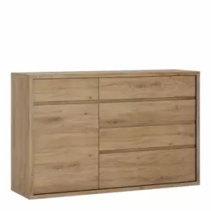 Image of Shetland 1 Door 5 Drawer Wood Effect Cupboard
