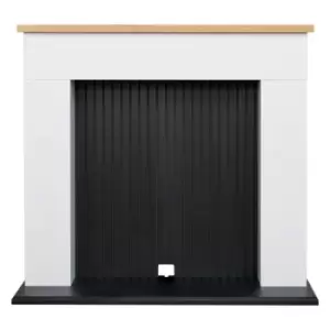 Image of Adam Innsbruck Stove Fireplace in Pure White & Black 48 Inch