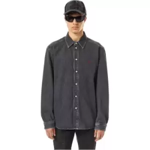 Image of Diesel Long Sleeve Denim Shirt - Black