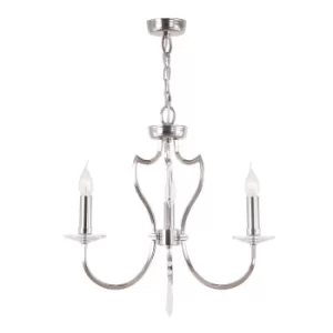 Image of Pimlico Chandelier 3 Light Polished Nickel Finish, E14