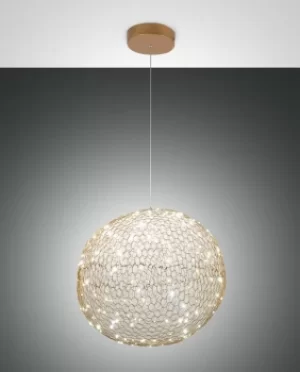 Image of Sumter LED Spherical Pendant Ceiling Light Gold Matt Glass