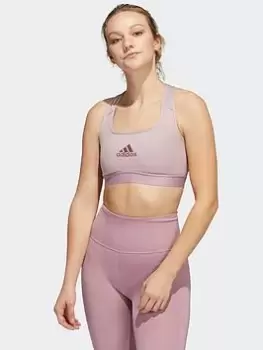 Image of adidas Powerreact Training Medium-support Bra, Purple, Size S, Women
