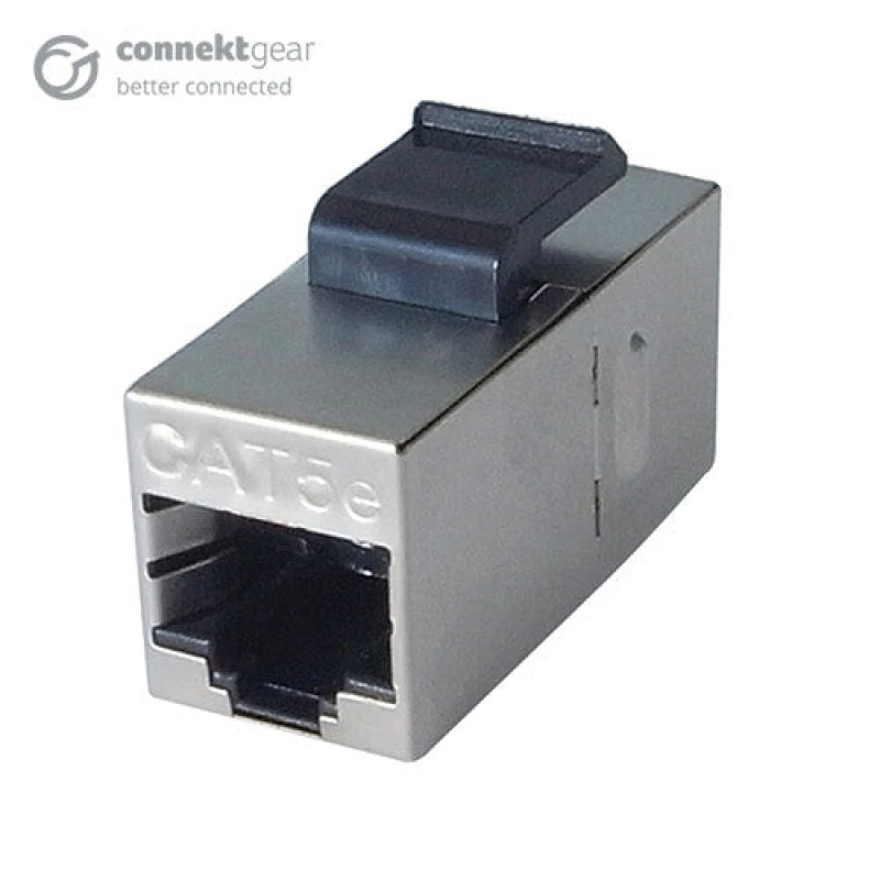 Image of CONNEkT Gear connektgear RJ45 CAT5e Coupler - Shielded - Silver CONETR026