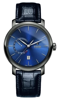 Image of Rado DiaMaster Automatic Power Reserve Mens watch - Water-resistant 10 bar (100 m), Plasma high-tech ceramic, blue