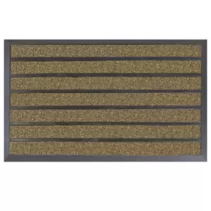 Image of JVL Dirt Stopper Pro Rectangular Scraper 45 x 75cm Entrance Door Mat - Brown/Beige