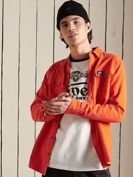 Image of Superdry Trailsman Flannel Shirt - Orange Size M Men