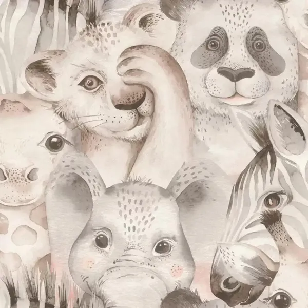 Image of Rasch Emporium Bambino Collection - Zoo Animals Wallpaper