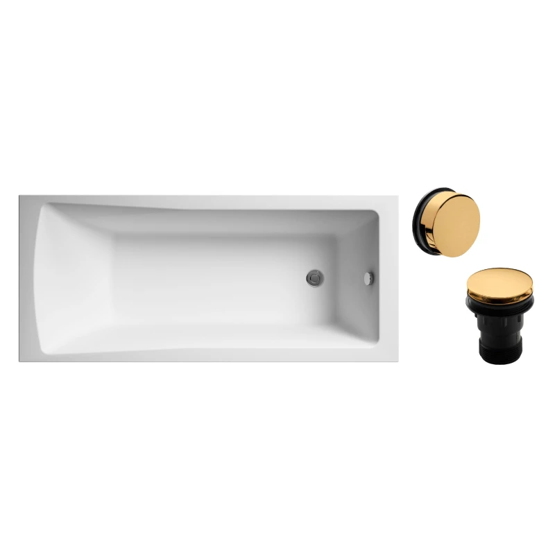 Image of Balterley Square Single Ended Bath and Brushed Brass Waste 1700 x 700mm Bronze