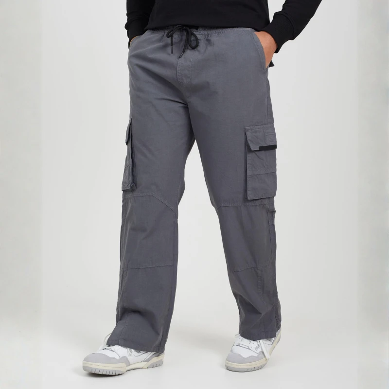Image of Brave Soul Mens Ripstop Cargo Trousers Dark Grey male 30W R