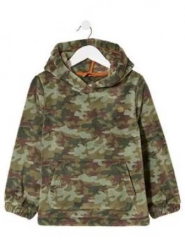Image of Fatface Boys Camo Lounge Fleece Hoodie - Khaki
