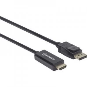 Image of Manhattan HDMI Cable 100.00cm 152662 Black [1x DisplayPort plug - 1x HDMI plug]
