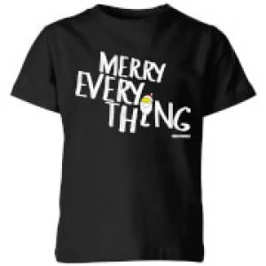 Image of Smiley World Merry Everything Kids T-Shirt - Black - 3-4 Years