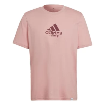 Image of adidas Tennis Game Sweat Match Graphic T-Shirt Mens - Wonder Mauve
