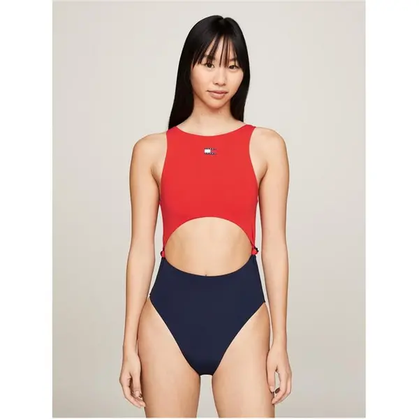 Image of Tommy Hilfiger Cutout Swimsuit Ld43 Bandeau Swimsuits 10 (S) Red 35514008350