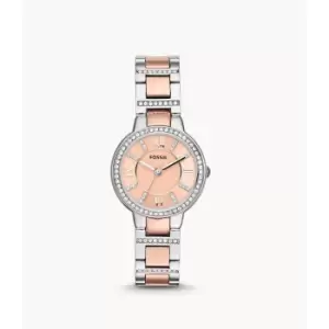 Image of Fossil Womens Virginia Two-Tone Stainless Steel Watch - 2T Silver/Rose