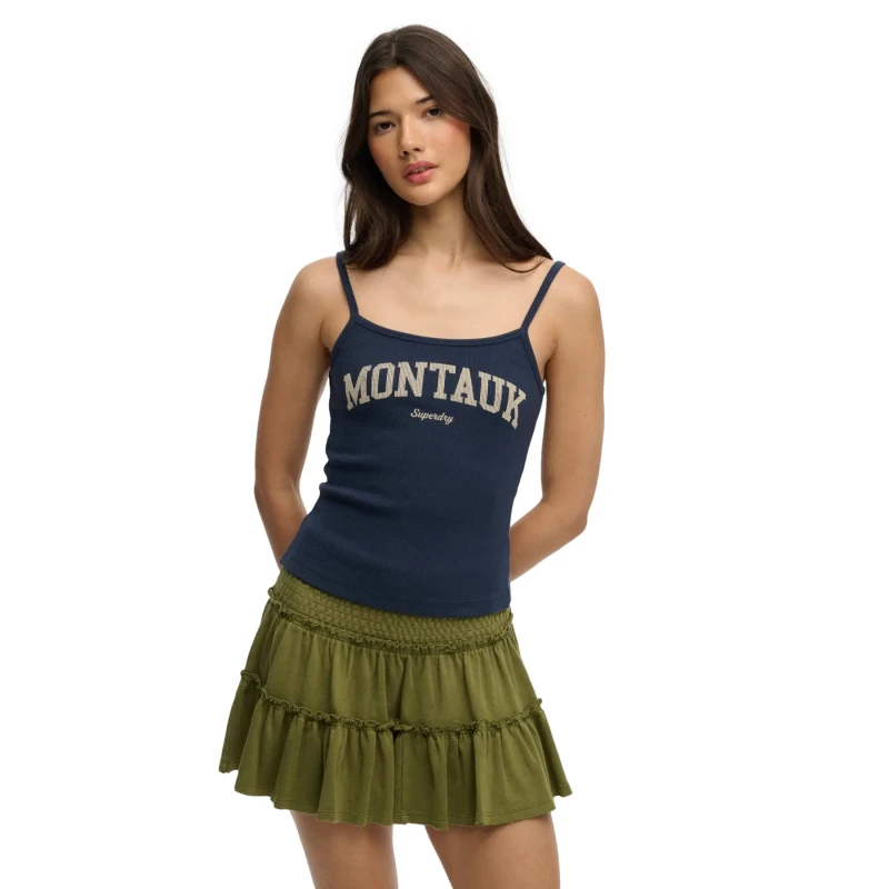 Image of Superdry Womens Graphic Print Tank Top Superdry Athletic Essentials Bleu Female S