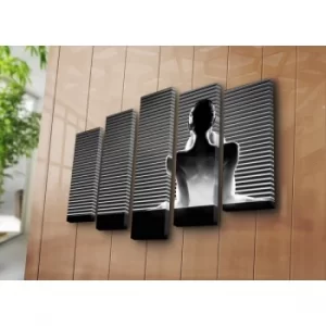 Image of 5PATK-42 Multicolor Decorative Canvas Painting (5 Pieces)