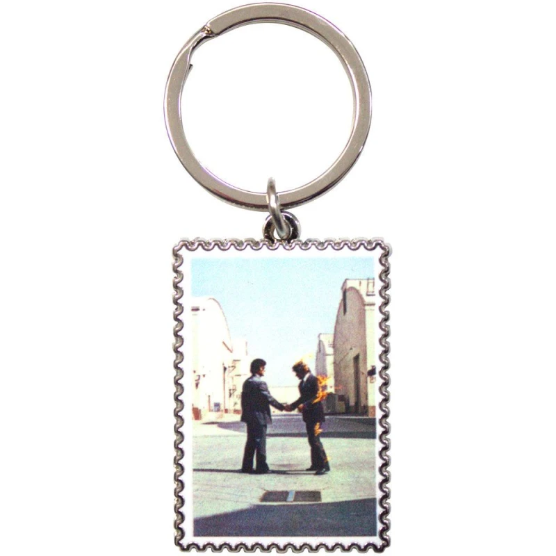 Image of Pink Floyd Pink Floyd Wish You Were Here Stamp Keychain Keychain in Silver Silver One Size Unisex 5056737252019