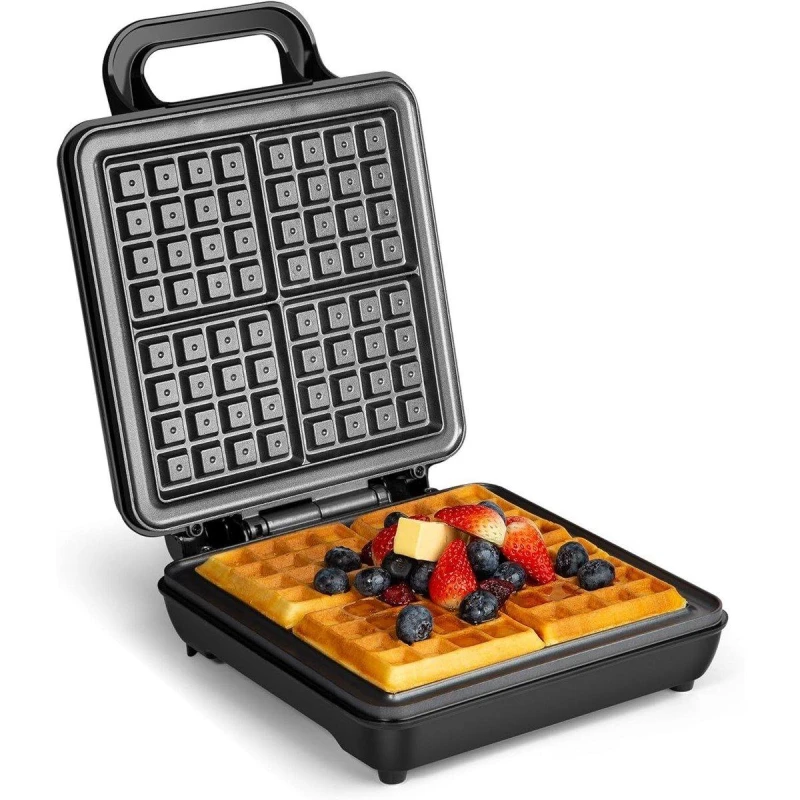 Image of VonShef Easy Clean Large Quad Belgian Sweet and Savoury Waffle Maker Black unisex